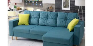 Narożnik z funkcją spania w pokoju gościnnym